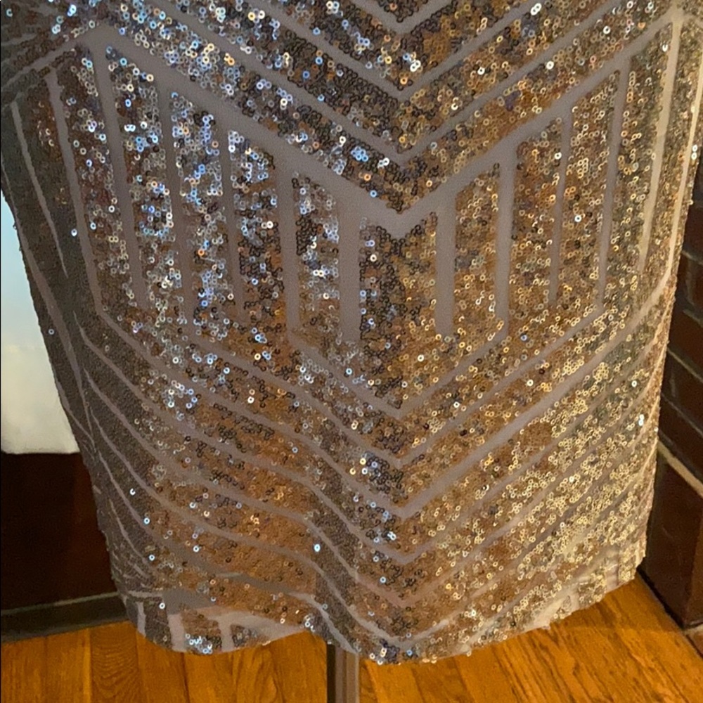*SOLD* Sequined, fringe, gold party dress 2X - Picture 5 of 8